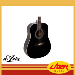 Aria AD-18-BK Dreadnought Acoustic Guitar (Black)